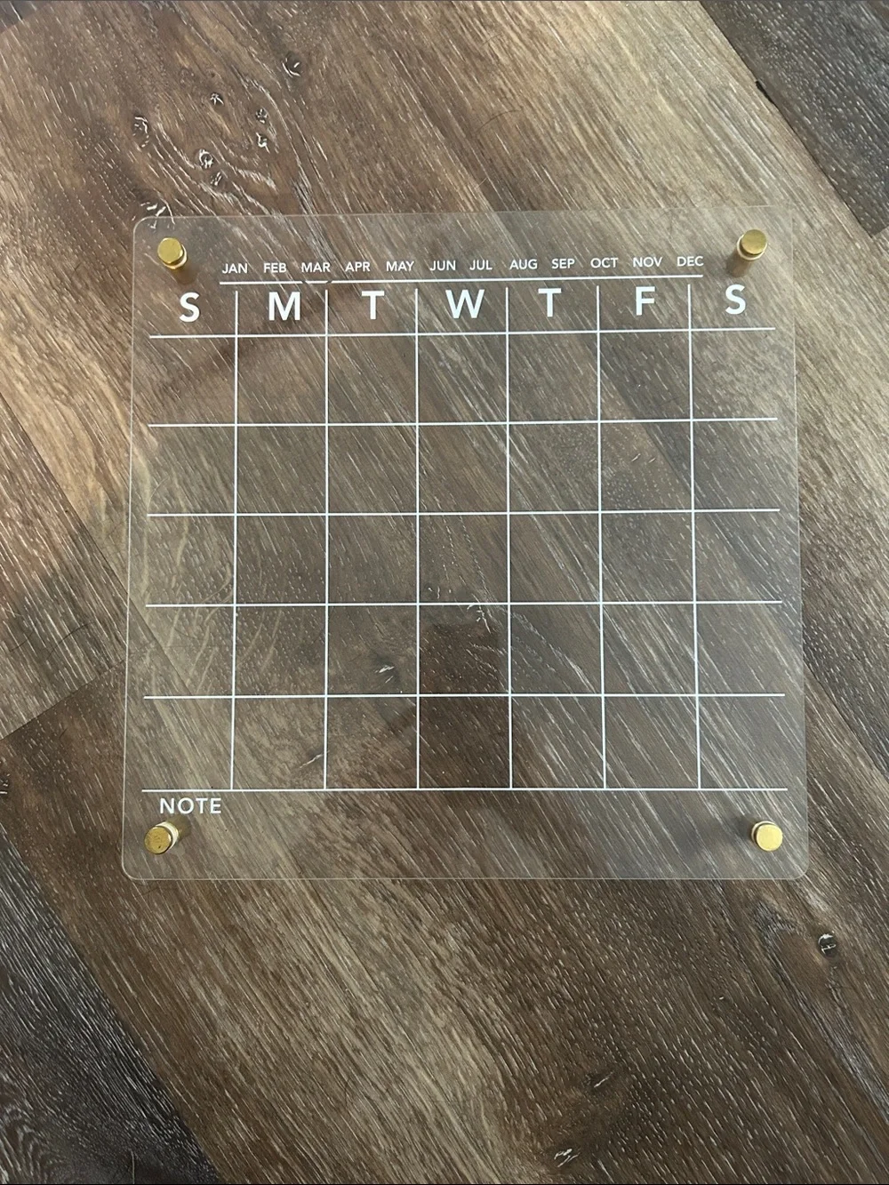 Clear Acrylic Monthly Wall Calendar - Transparent